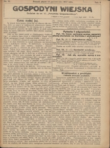 Gospodyni Wiejska: dodatek do nr.41 „Poradnika Gospodarskiego” 1917.10.12 R.2 Nr41