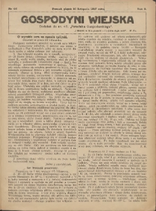 Gospodyni Wiejska: dodatek do nr.46. &bdquo;Poradnika Gospodarskiego&rdquo; 1917.11.16 R.2 Nr46
