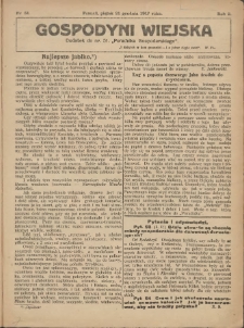 Gospodyni Wiejska: dodatek do nr.51. &bdquo;Poradnika Gospodarskiego&rdquo; 1917.12.21 R.2 Nr51