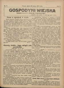 Gospodyni Wiejska: dodatek do nr.8 &bdquo;Poradnika Gospodarskiego&rdquo; 1918.02.22 R.3 Nr8