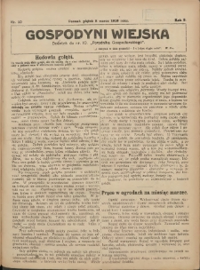 Gospodyni Wiejska: dodatek do nr.10. &bdquo;Poradnika Gospodarskiego&rdquo; 1918.03.08 R.3 Nr10