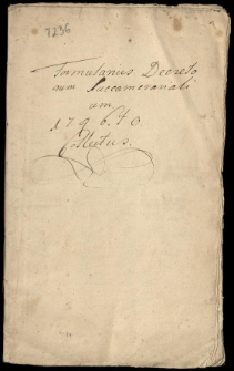 Formularius decretorum succamerarialium 1746-to collectus
