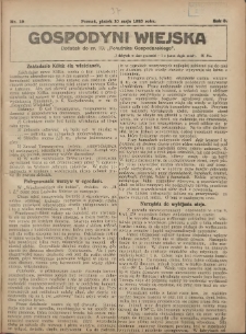 Gospodyni Wiejska: dodatek do nr.19. &bdquo;Poradnika Gospodarskiego&rdquo; 1918.05.10 R.3 Nr19