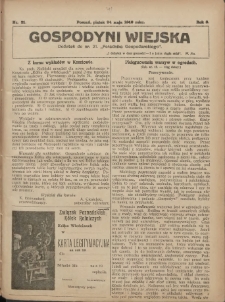 Gospodyni Wiejska: dodatek do nr.21. &bdquo;Poradnika Gospodarskiego&rdquo; 1918.05.24 R.3 Nr21