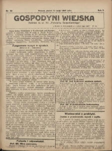Gospodyni Wiejska: dodatek do nr.22. &bdquo;Poradnika Gospodarskiego&rdquo; 1918.05.31 R.3 Nr22