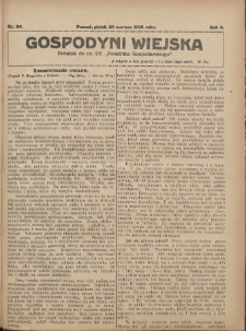 Gospodyni Wiejska: dodatek do nr.26. &bdquo;Poradnika Gospodarskiego&rdquo; 1918.06.28 R.3 Nr26