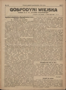 Gospodyni Wiejska: dodatek do nr.40. &bdquo;Poradnika Gospodarskiego&rdquo; 1918.10.04 R.3 Nr40