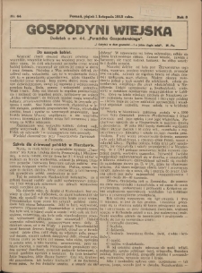 Gospodyni Wiejska: dodatek do nr.44. &bdquo;Poradnika Gospodarskiego&rdquo; 1918.11.01 R.3 Nr44
