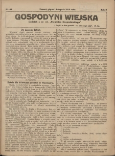 Gospodyni Wiejska: dodatek do nr.44. „Poradnika Gospodarskiego” 1918.11.01 R.3 Nr44