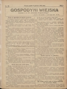 Gospodyni Wiejska: dodatek do nr.49. &bdquo;Poradnika Gospodarskiego&rdquo; 1918.12.06 R.3 Nr49
