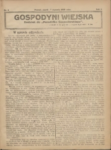 Gospodyni Wiejska: dodatek do &bdquo;Poradnika Gospodarskiego&rdquo; 1919.01.17 R.4 Nr3