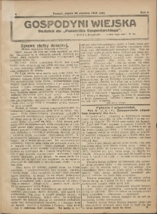 Gospodyni Wiejska: dodatek do &bdquo;Poradnika Gospodarskiego&rdquo; 1919.01.24 R.4 Nr4