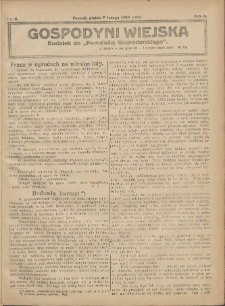 Gospodyni Wiejska: dodatek do &bdquo;Poradnika Gospodarskiego&rdquo; 1919.02.07 R.4 Nr6