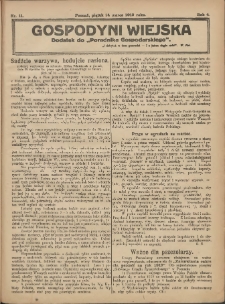 Gospodyni Wiejska: dodatek do &bdquo;Poradnika Gospodarskiego&rdquo; 1919.03.14 R.4 Nr11