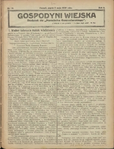 Gospodyni Wiejska: dodatek do &bdquo;Poradnika Gospodarskiego&rdquo; 1919.05.09 R.4 Nr19