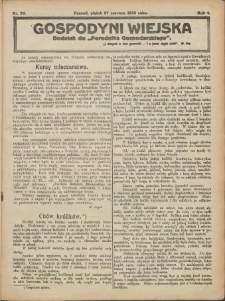 Gospodyni Wiejska: dodatek do &bdquo;Poradnika Gospodarskiego&rdquo; 1919.06.27 R.4 Nr26