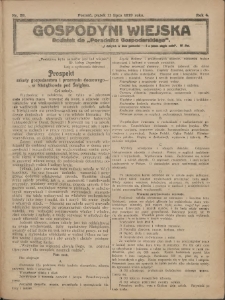 Gospodyni Wiejska: dodatek do &bdquo;Poradnika Gospodarskiego&rdquo; 1919.07.11 R.4 Nr28