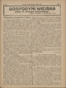 Gospodyni Wiejska: dodatek do &bdquo;Poradnika Gospodarskiego&rdquo; 1919.07.18 R.4 Nr29
