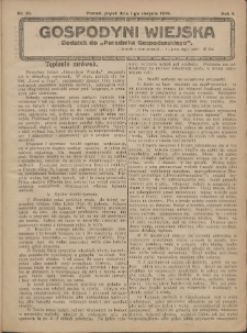 Gospodyni Wiejska: dodatek do &bdquo;Poradnika Gospodarskiego&rdquo; 1919.08.01 R.4 Nr31