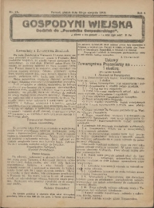 Gospodyni Wiejska: dodatek do &bdquo;Poradnika Gospodarskiego&rdquo; 1919.08.22 R.4 Nr34