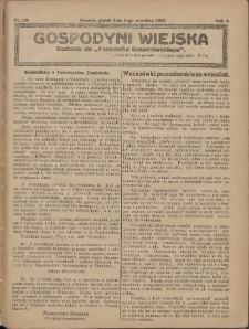Gospodyni Wiejska: dodatek do &bdquo;Poradnika Gospodarskiego&rdquo; 1919.09.05 R.4 Nr36