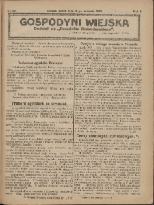 Gospodyni Wiejska: dodatek do &bdquo;Poradnika Gospodarskiego&rdquo; 1919.09.12 R.4 Nr37