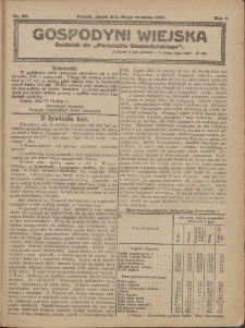 Gospodyni Wiejska: dodatek do &bdquo;Poradnika Gospodarskiego&rdquo; 1919.09.26 R.4 Nr39