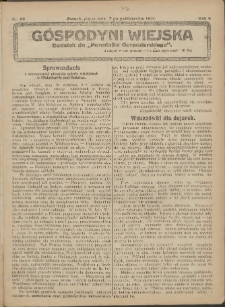 Gospodyni Wiejska: dodatek do &bdquo;Poradnika Gospodarskiego&rdquo; 1919.10.17 R.4 Nr42