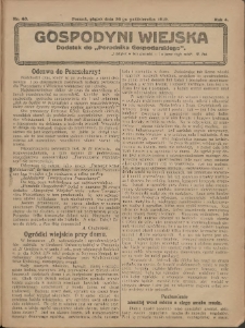 Gospodyni Wiejska: dodatek do &bdquo;Poradnika Gospodarskiego&rdquo; 1919.10.24 R.4 Nr43