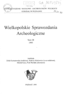 Wielkopolskie Sprawozdania Archeologiczne 1995 T.3