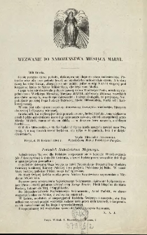 [Zawiadomienie Inc.:] " Mili Bracia. Co się poczyna czasu pokuty ..."