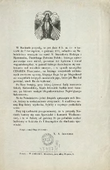 [Zaproszenie Inc.:] " W Niedziele przyszłą, to jest dnia 8 b. m. i r. w kościele ..."