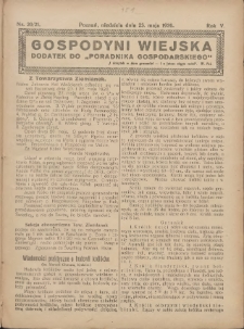 Gospodyni Wiejska: dodatek do &bdquo;Poradnika Gospodarskiego&rdquo; 1920.05.21 R.5 Nr20-21