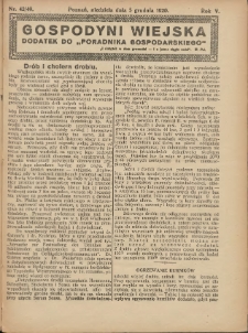 Gospodyni Wiejska: dodatek do „Poradnika Gospodarskiego” 1920.12.05 R.5 Nr42-49