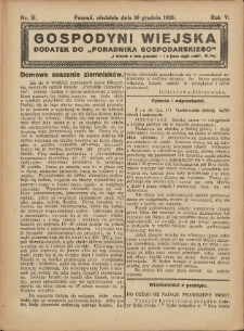 Gospodyni Wiejska: dodatek do &bdquo;Poradnika Gospodarskiego&rdquo; 1920.12.19 R.5 Nr51