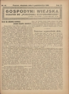 Gospodyni Wiejska: dodatek do &bdquo;Poradnika Gospodarskiego&rdquo; 1921.10.09 R.6 Nr41