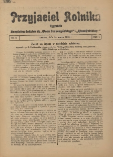 Przyjaciel Rolnika: bezpłatny dodatek do Głosu Leszczyńskiego i Głosu Polskiego 1928.03.24 R.1 Nr6