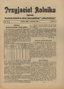 Przyjaciel Rolnika: bezpłatny dodatek do Głosu Leszczyńskiego i Głosu Polskiego 1928.06.01 R.1 Nr16