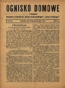 Ognisko Domowe: bezpłatny dodatek do "Głosu Leszczyńskiego" 1927.10.23 R.3 Nr43