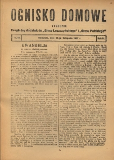 Ognisko Domowe: bezpłatny dodatek do "Głosu Leszczyńskiego" 1927.11.27 R.3 Nr48