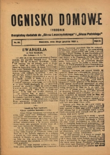 Ognisko Domowe: bezpłatny dodatek do "Głosu Leszczyńskiego" 1927.12.25 R.3 Nr52