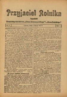 Przyjaciel Rolnika: bezpłatny dodatek do Głosu Leszczyńskiego i Głosu Polskiego 1929.03.01 R.2 Nr9