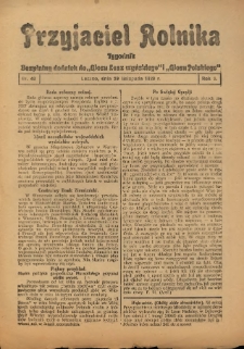Przyjaciel Rolnika: bezpłatny dodatek do Głosu Leszczyńskiego i Głosu Polskiego 1929.11.29 R.2 Nr48