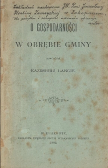 O gospodarności w obrębie gminy