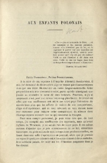 Aux enfants polonais : pour servir de préface à ma réponse à l'enquête d'Henri Sienkiewicz