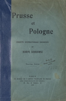 Prusse et Pologne : enquête internationale organisée par Henryk Sienkiewicz