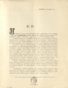 P. P. [Inc.:] Na Walnem Zebraniu Banku Ziemskiego dnia 5 października 1893 r. uchwalono jednomyślnie nową emisję 800 akcyi po 1000 marek, celem podniesienia kapitału zakładowego [...]