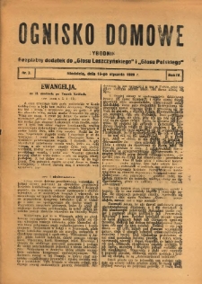 Ognisko Domowe: bezpłatny dodatek do "Głosu Leszczyńskiego" 1928.01.15 R.4 Nr3
