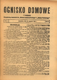 Ognisko Domowe: bezpłatny dodatek do "Głosu Leszczyńskiego" 1928.01.29 R.4 Nr5