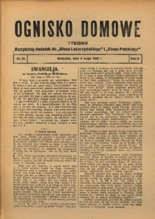 Ognisko Domowe: bezpłatny dodatek do "Głosu Leszczyńskiego" 1928.05.06 R.4 Nr19